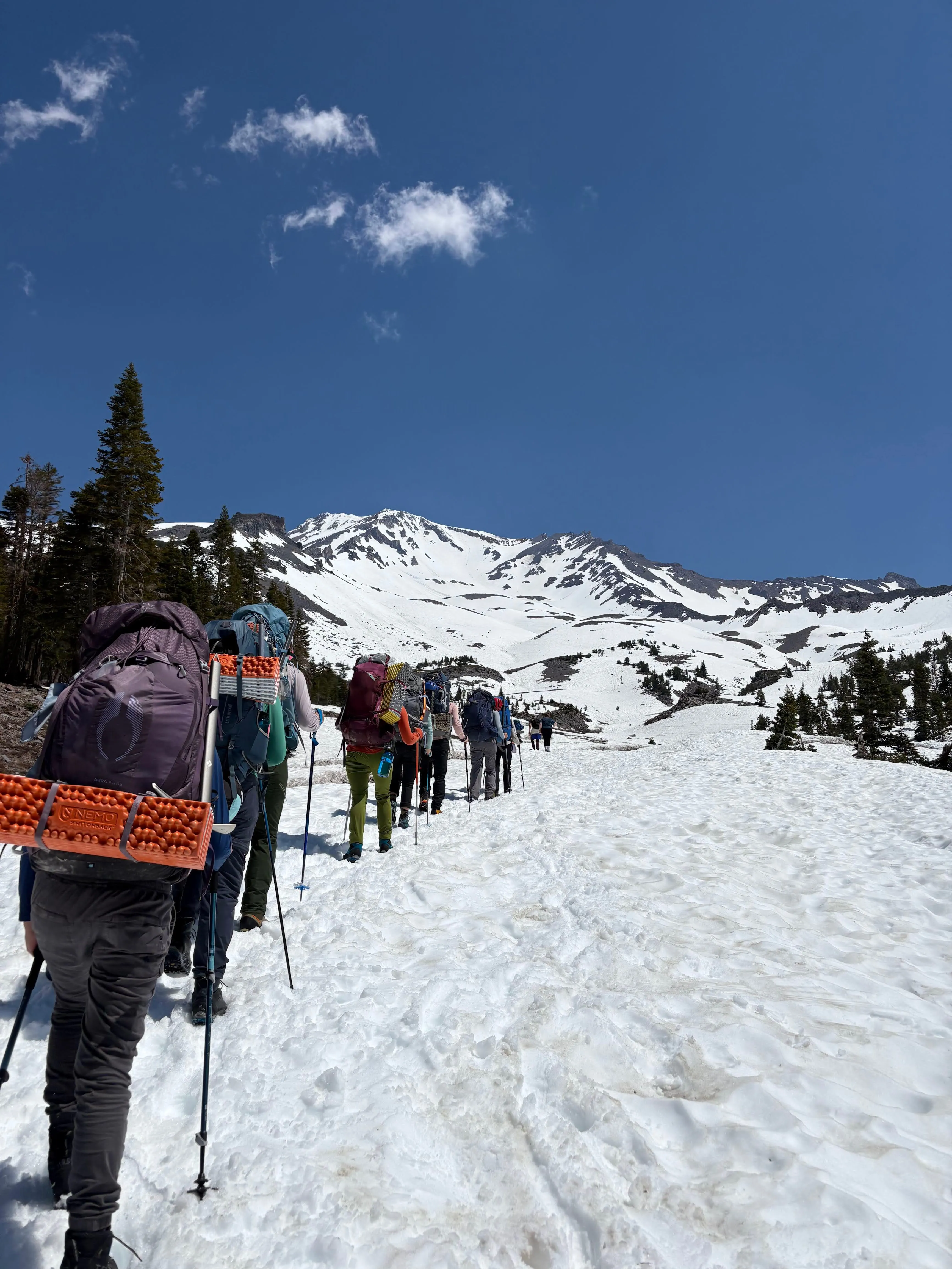 Hiking up Shasta